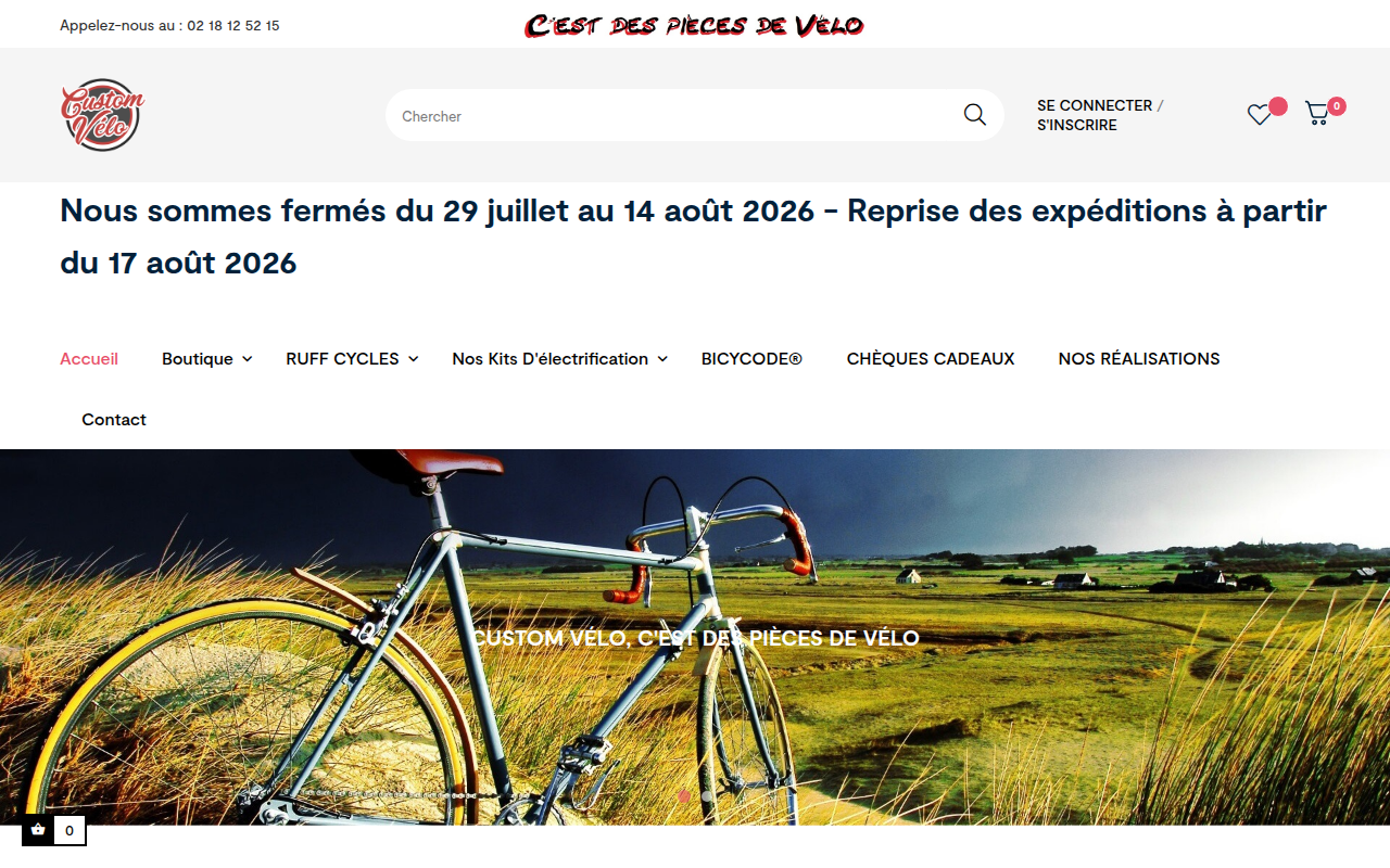 Screenshot van customvelo.fr