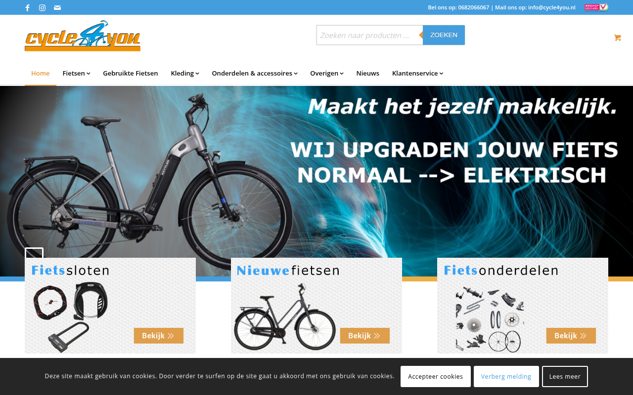 Screenshot van cycle4you.nl