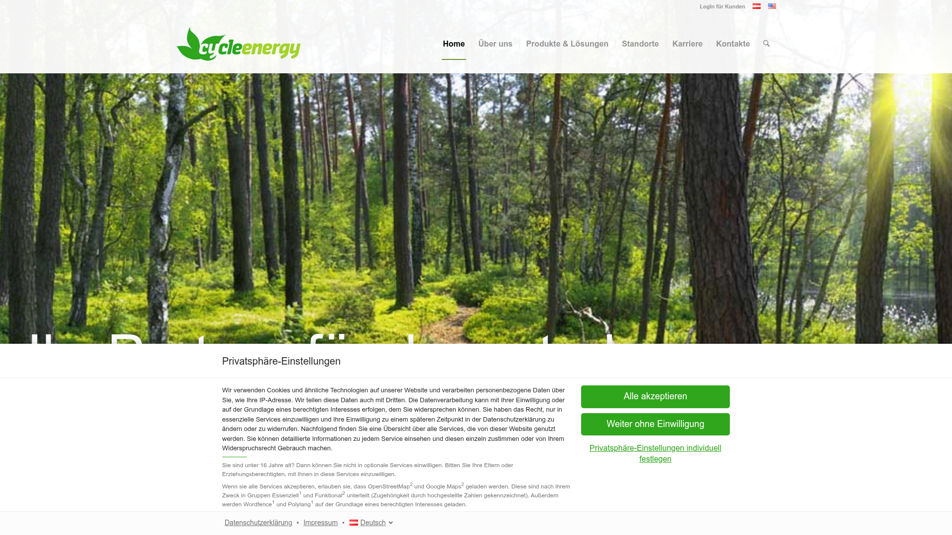Screenshot van cycleenergy.com