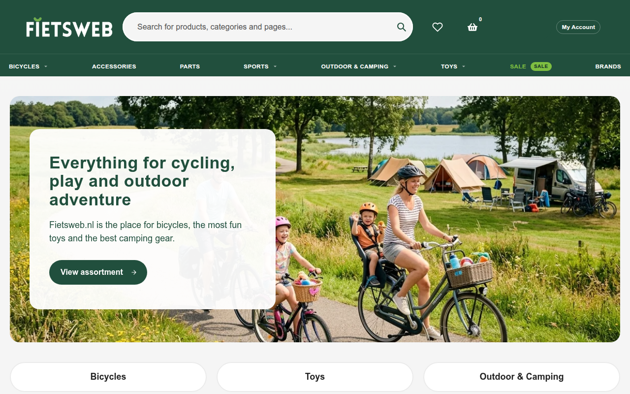 Screenshot van cycleweb.nl