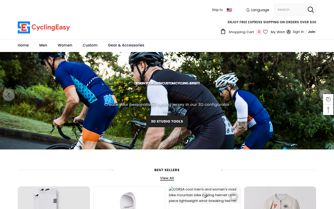 Screenshot van cyclingeasy.com