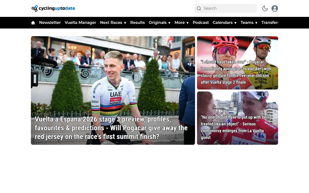 Screenshot van cyclinguptodate.com