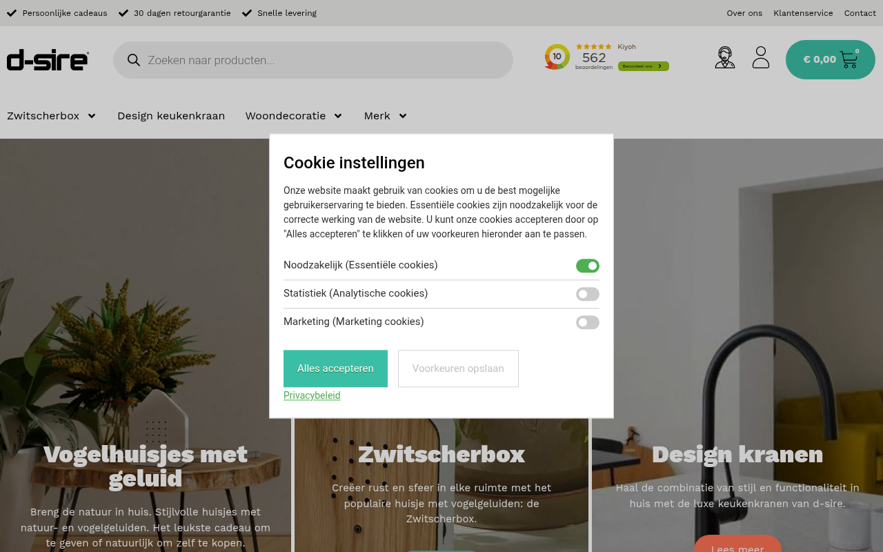 Screenshot van d-sire.nl