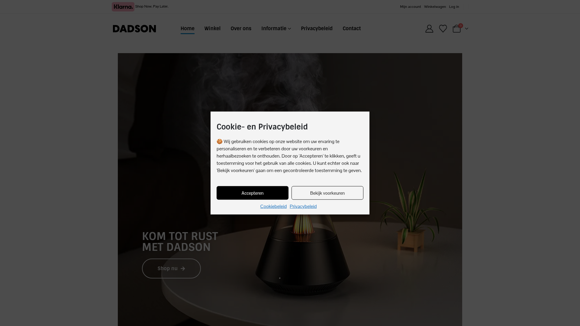Screenshot van dadson.nl