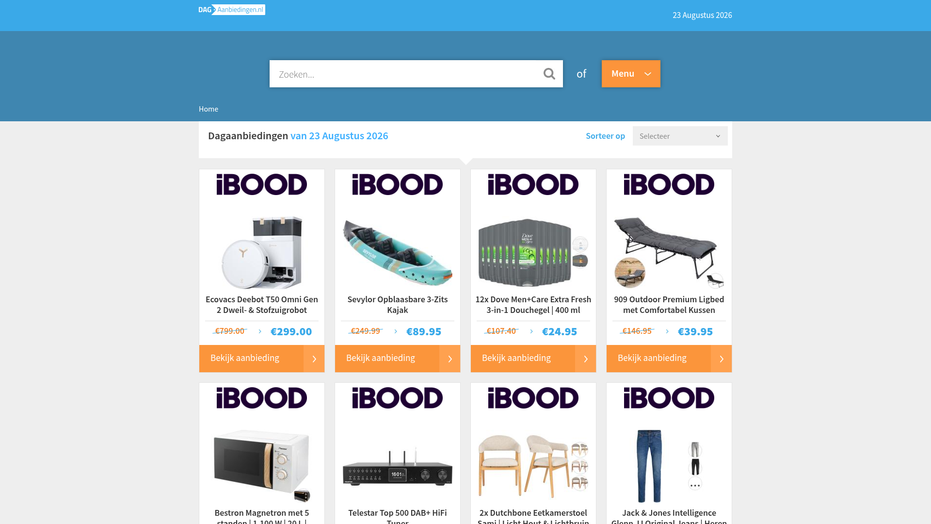 Screenshot van dagaanbiedingen.nl