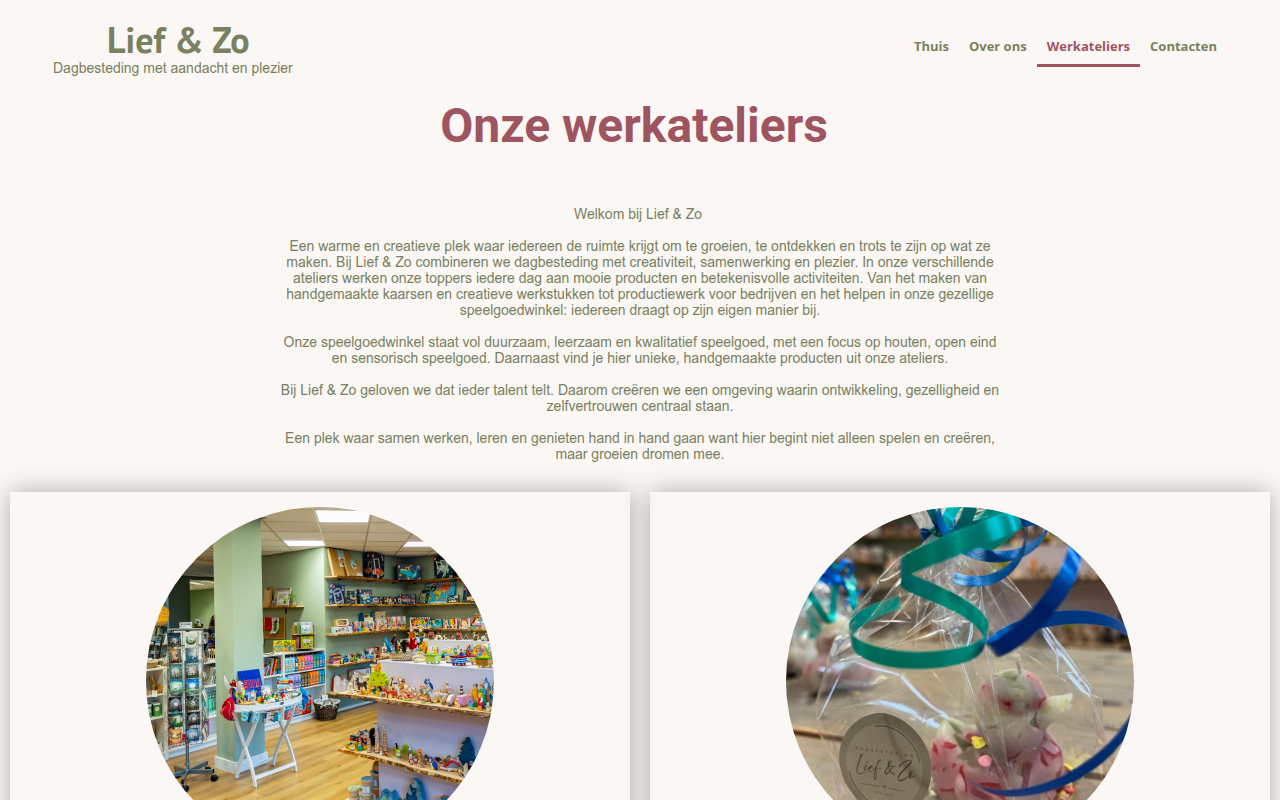 Screenshot van dagbestedingliefenzo.nl