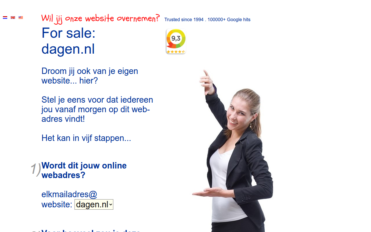 Screenshot van dagen.nl