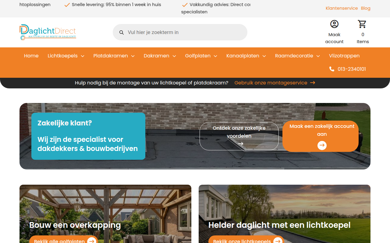 Screenshot van daglichtdirect.nl