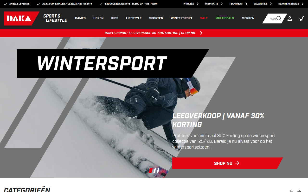 Screenshot van daka.nl