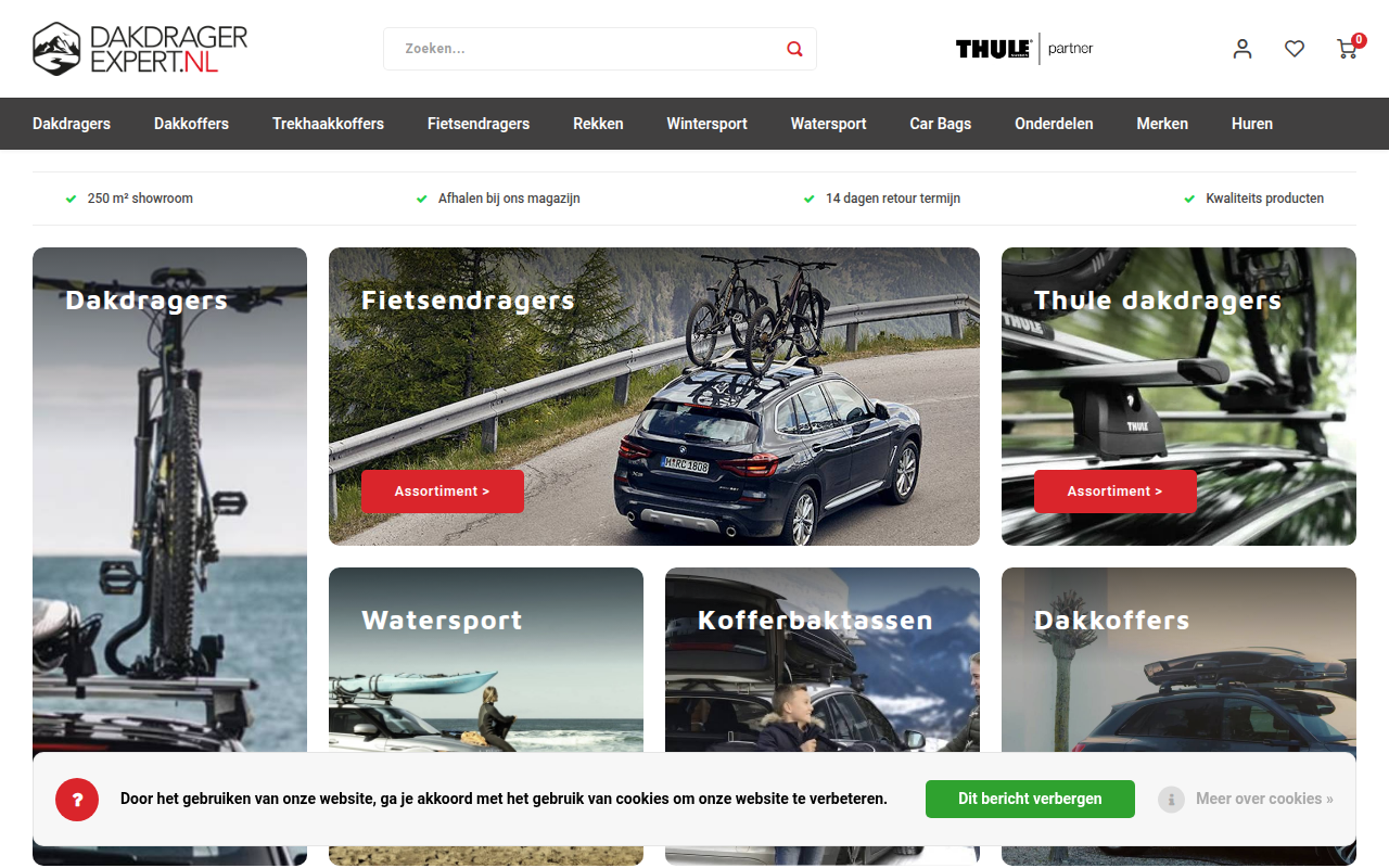 Screenshot van dakdragerexpert.nl