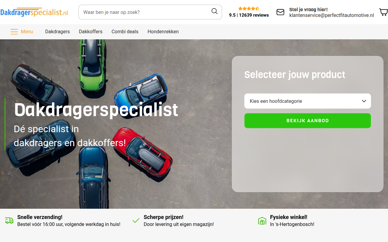 Screenshot van dakdragerspecialist.nl