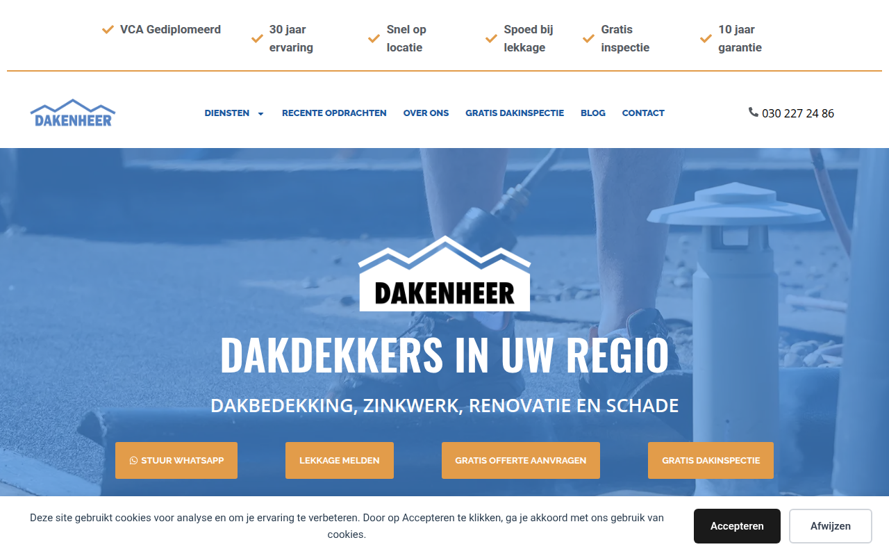 Screenshot van dakenheer.nl