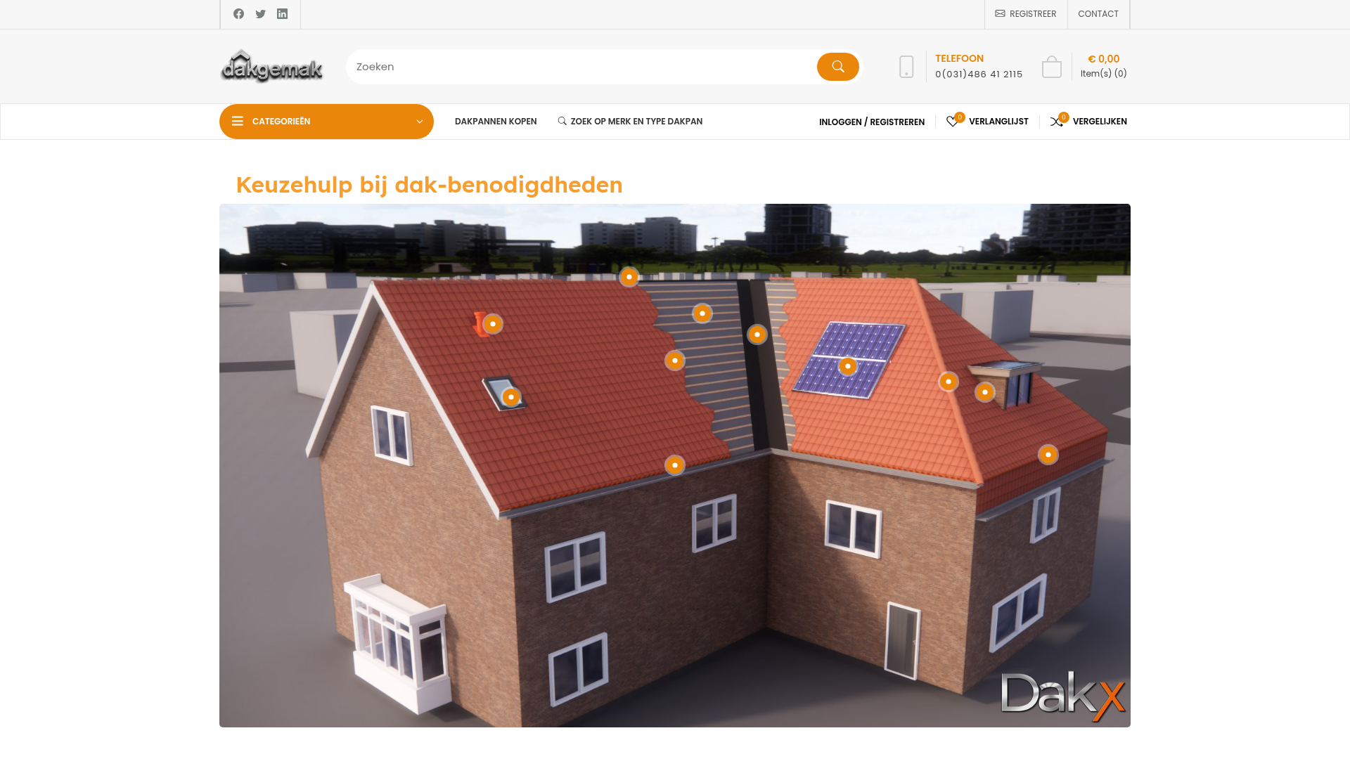 Screenshot van dakgemak.nl
