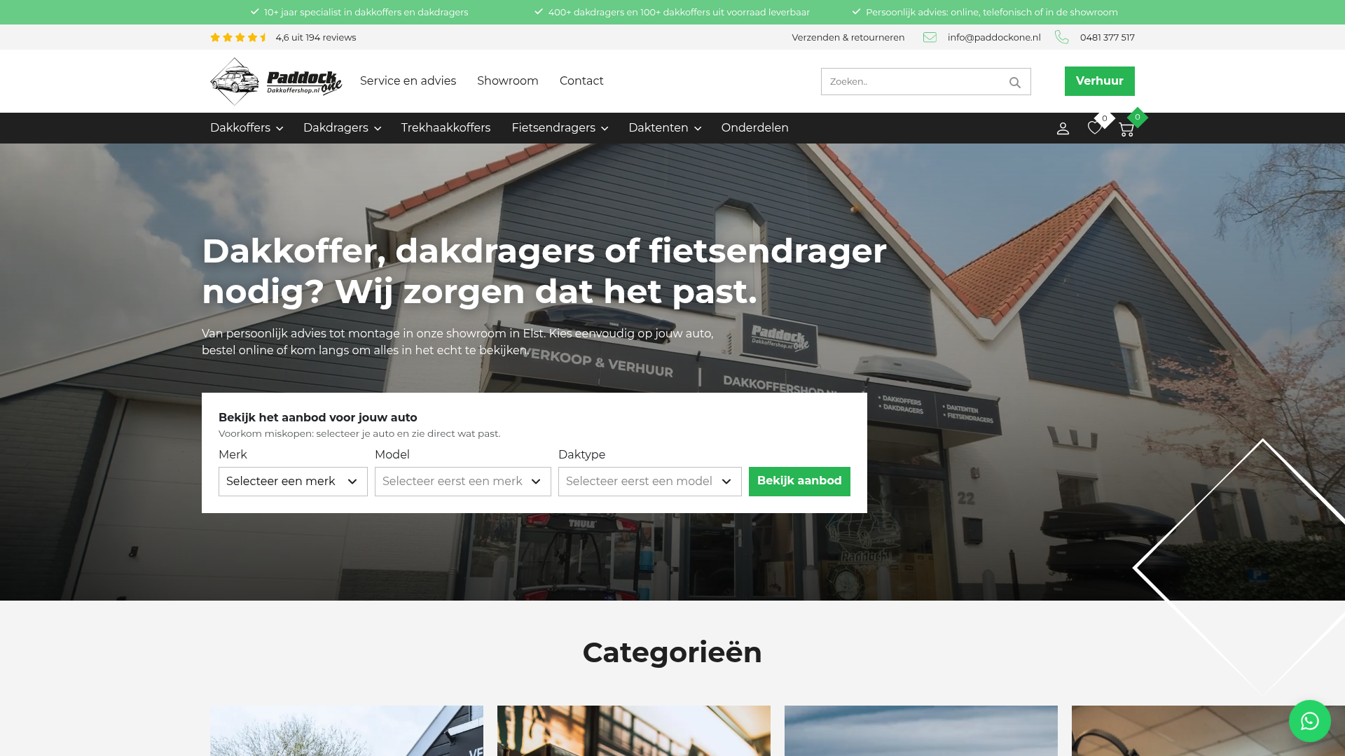 Screenshot van dakkoffershop.nl