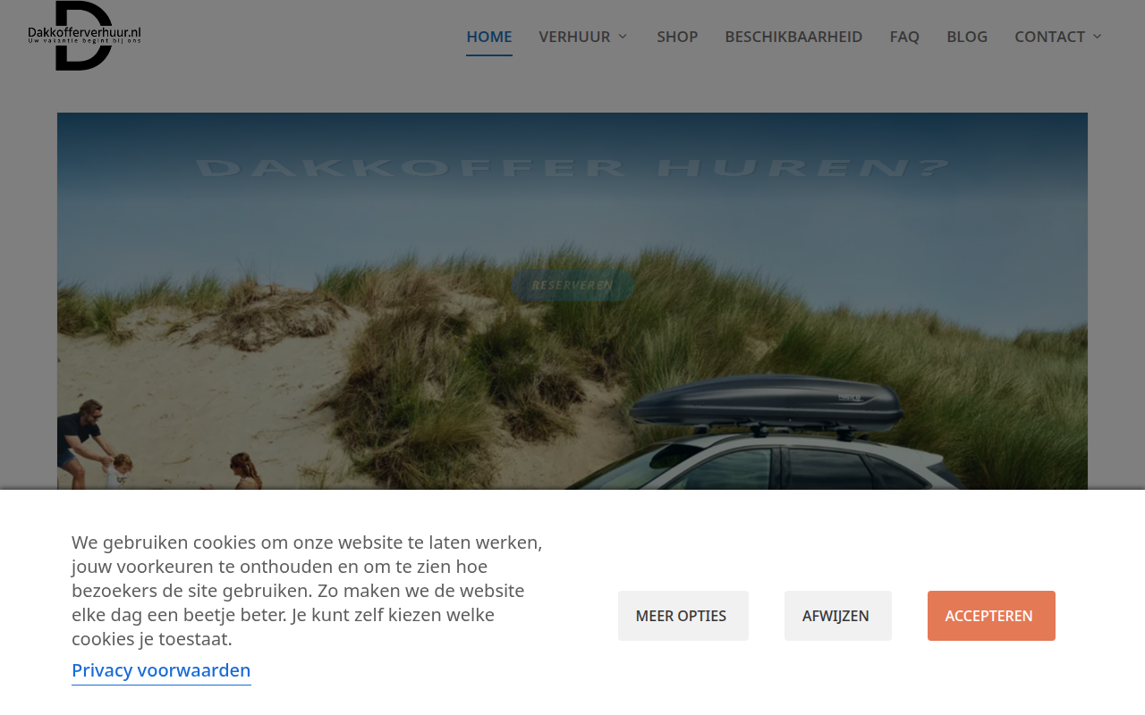 Screenshot van dakkofferverhuur.nl