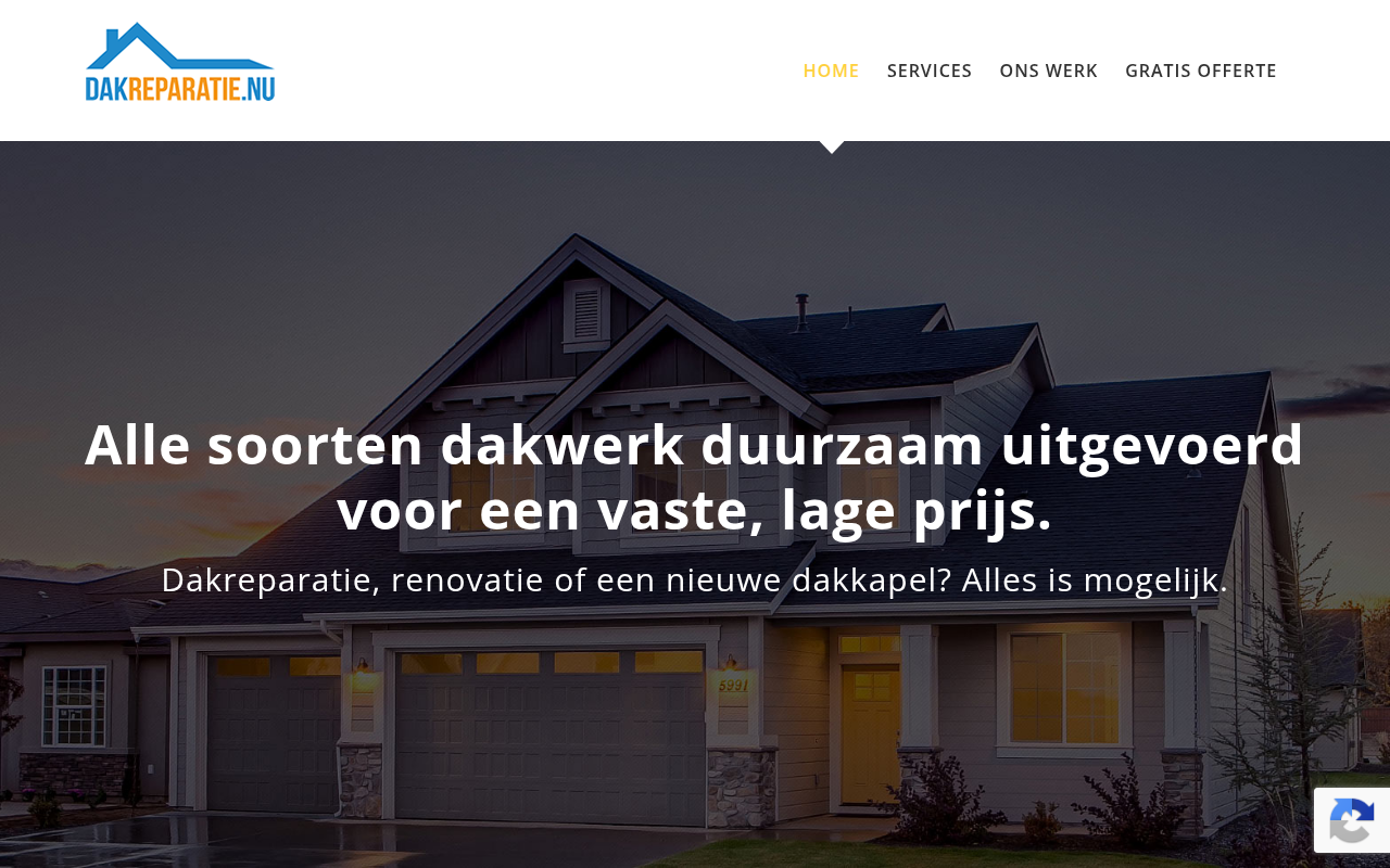 Screenshot van dakreparatie.nu