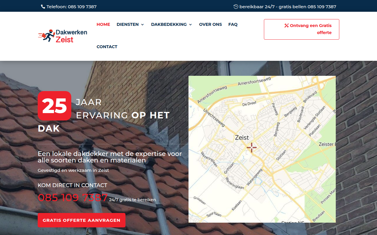 Screenshot van dakwerkenzeist.nl