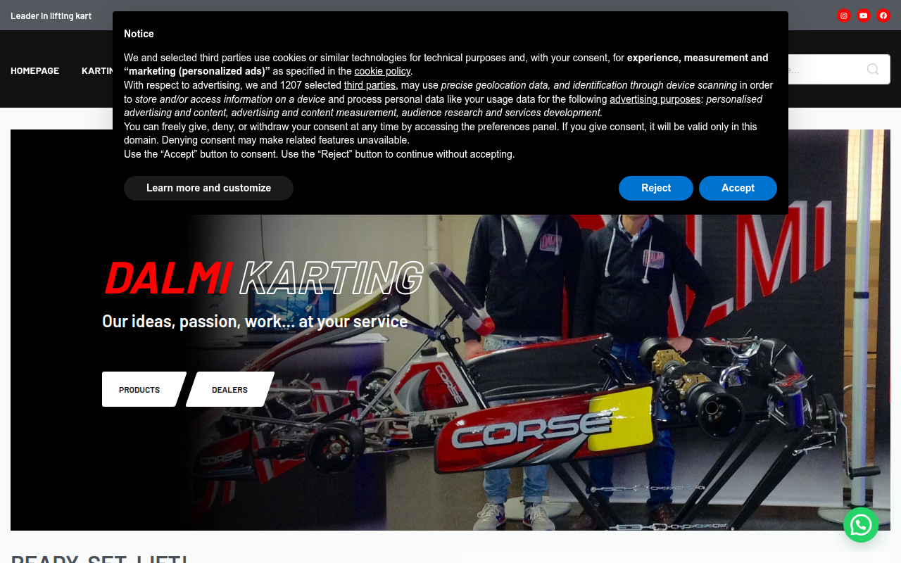 Screenshot van dalmikarting.com