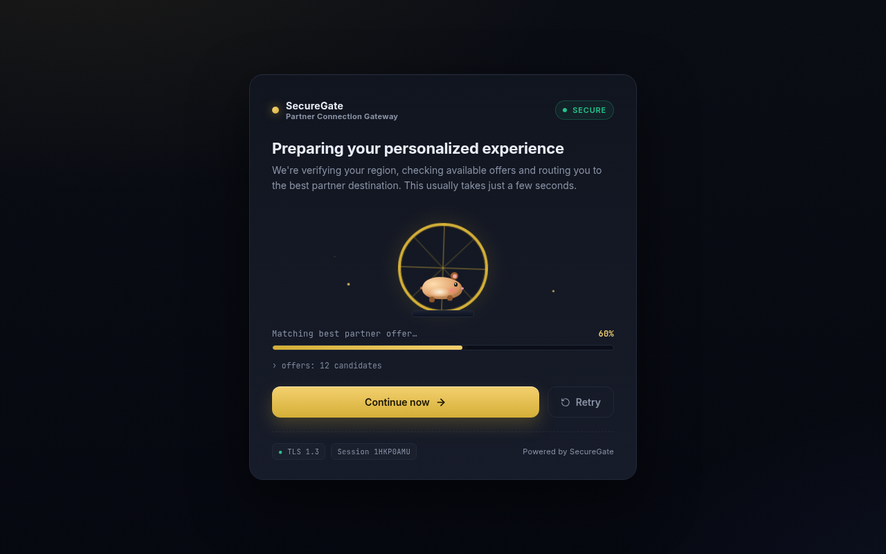 Screenshot van Securing your session…