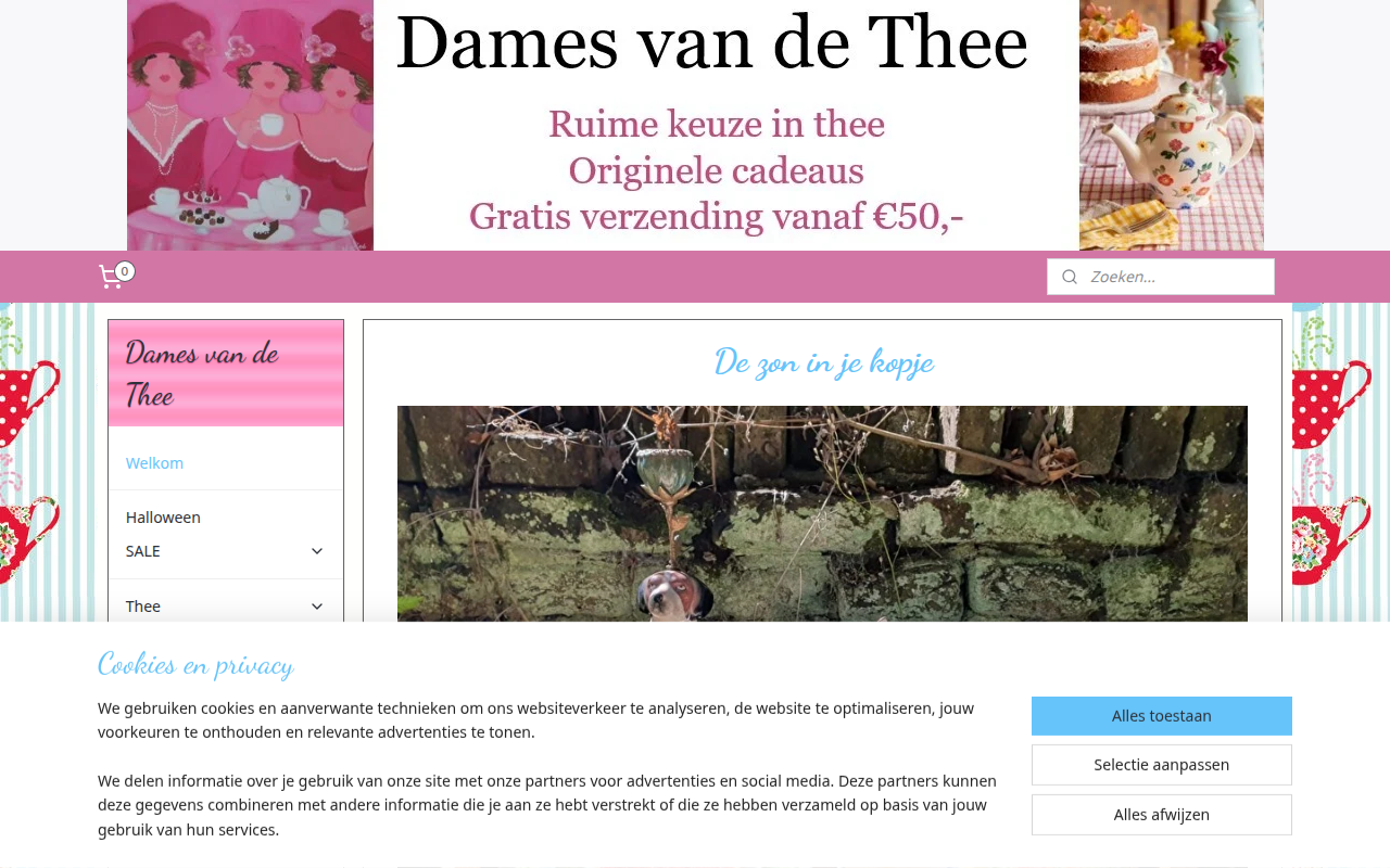 Screenshot van damesvandethee.nl