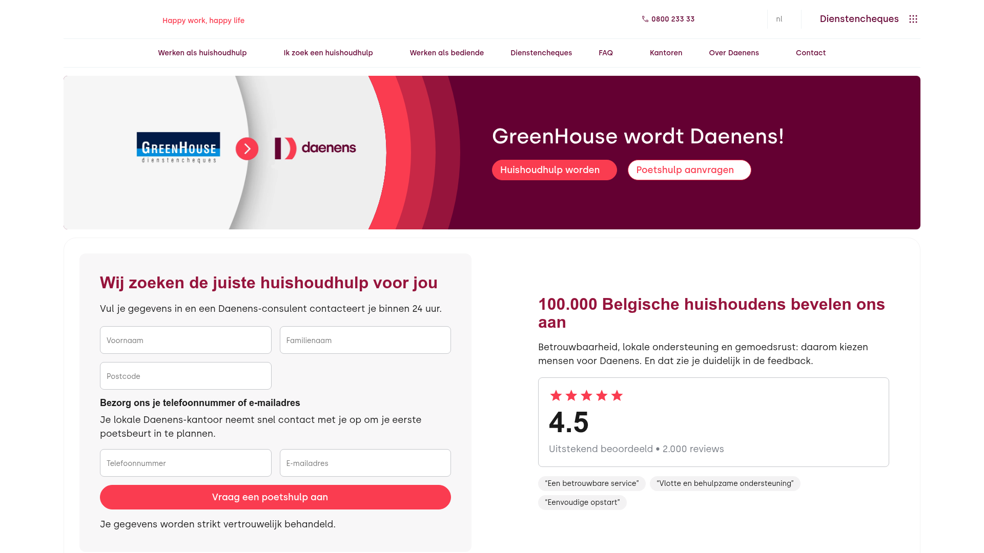 Screenshot van danika.nu