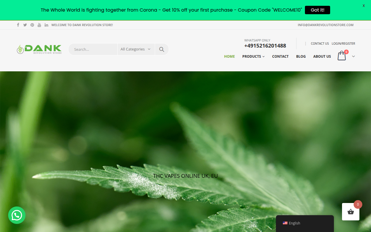 Screenshot van dankrevolutionstore.com