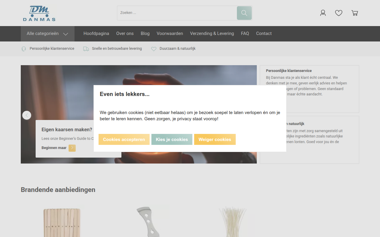 Screenshot van danmas.nl