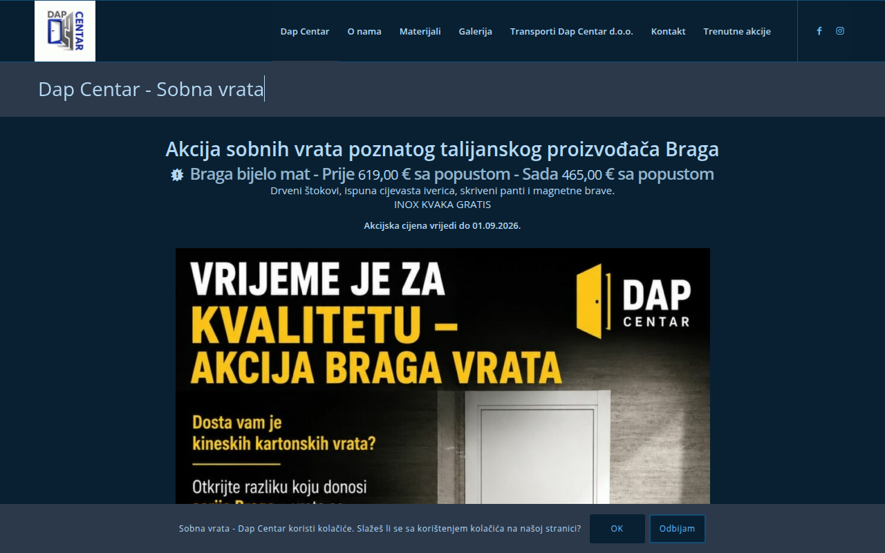 Screenshot van dap-centar.hr