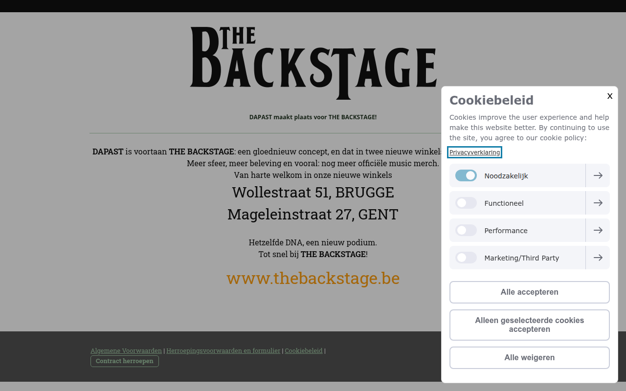 Screenshot van dapast.be