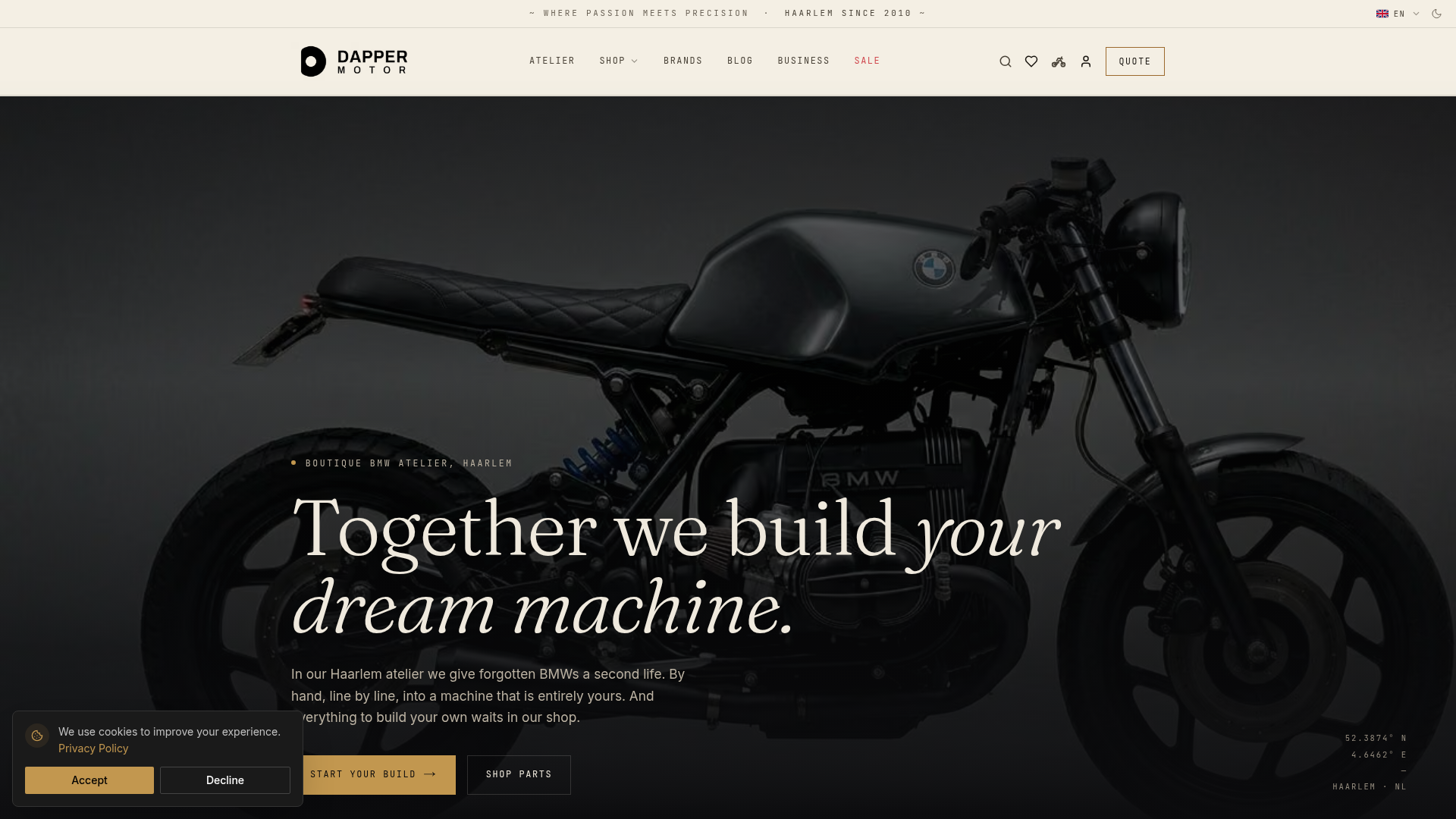 Screenshot van dappermotor.com