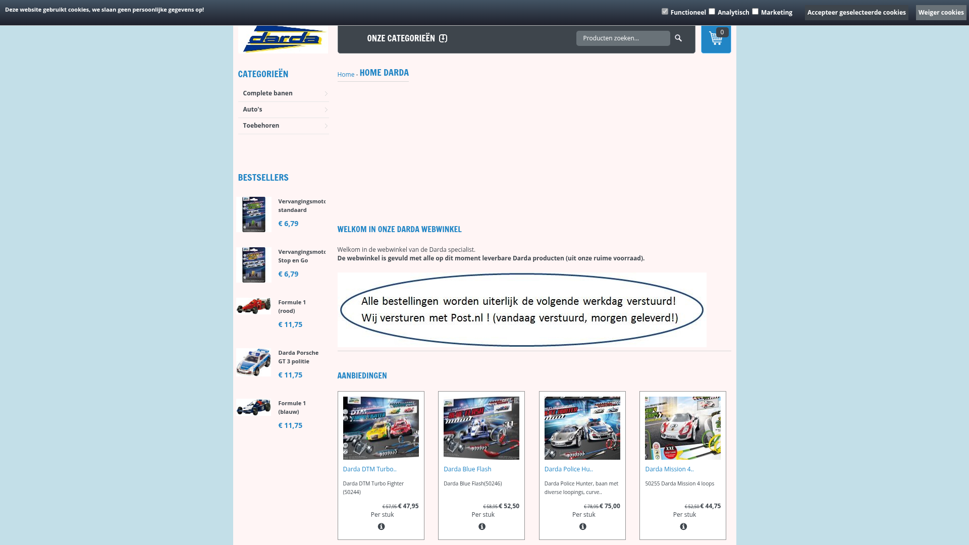 Screenshot van darda.nl