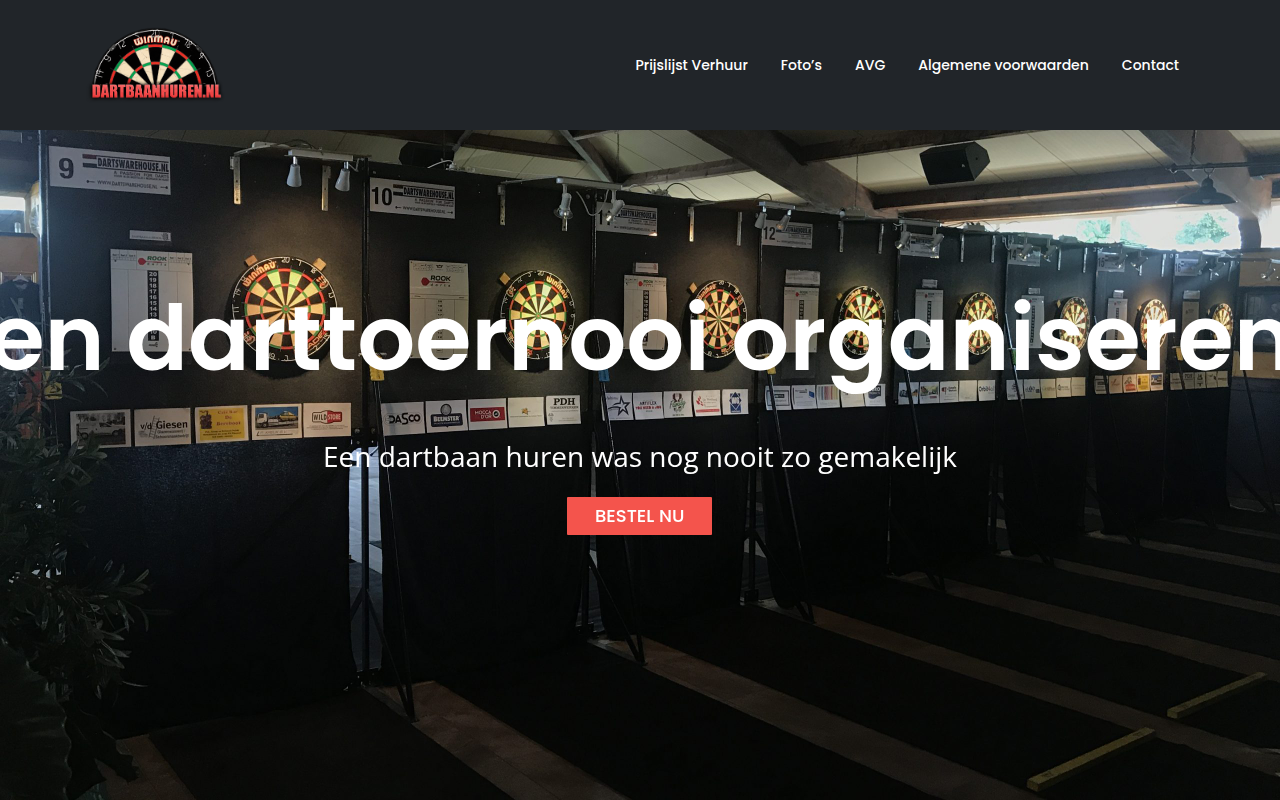 Screenshot van dartbaanhuren.nl