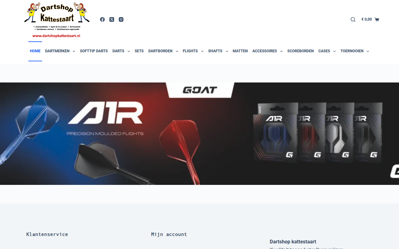 Screenshot van dartshopkattestaart.nl