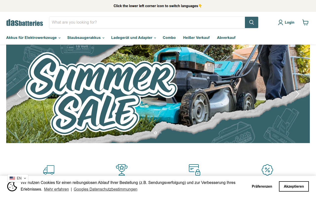 Screenshot van dasbatteries.com