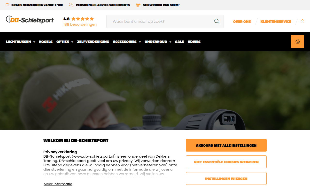 Screenshot van db-schietsport.nl