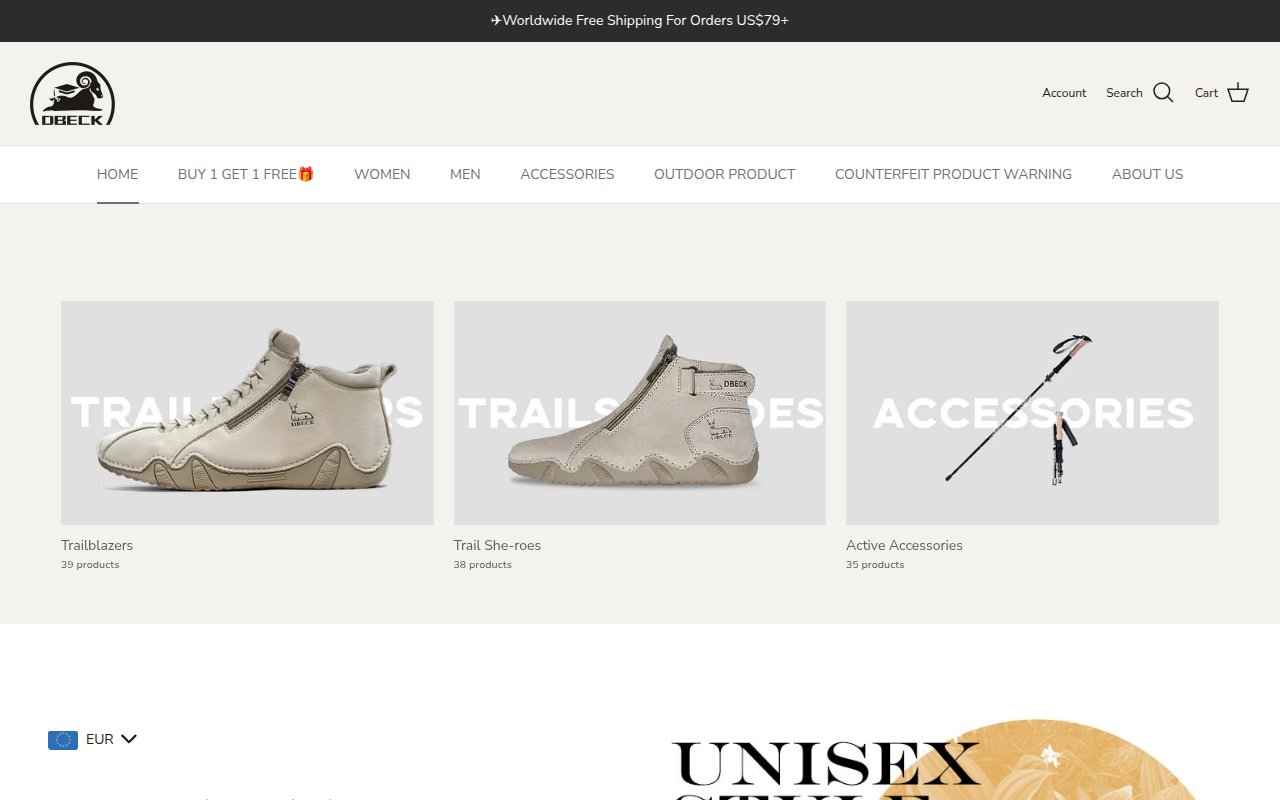 Screenshot van dbeckshoes.com
