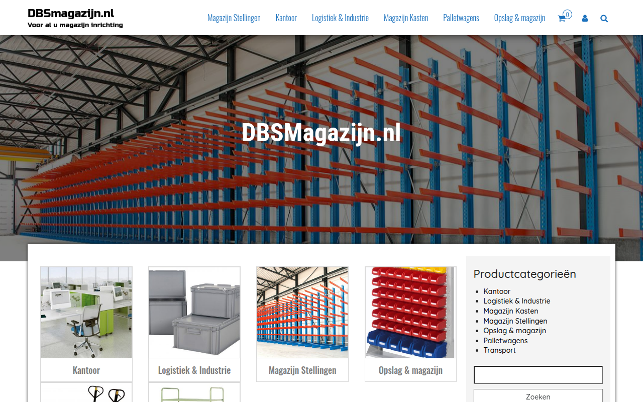 Screenshot van dbsmagazijn.nl