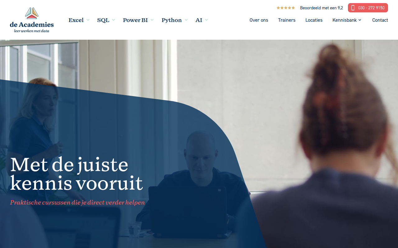 Screenshot van de-academies.nl