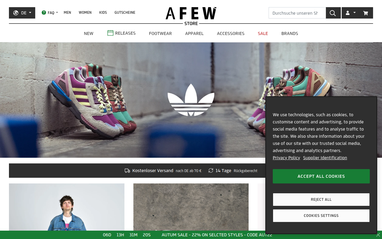 Screenshot van de.afew-store.com