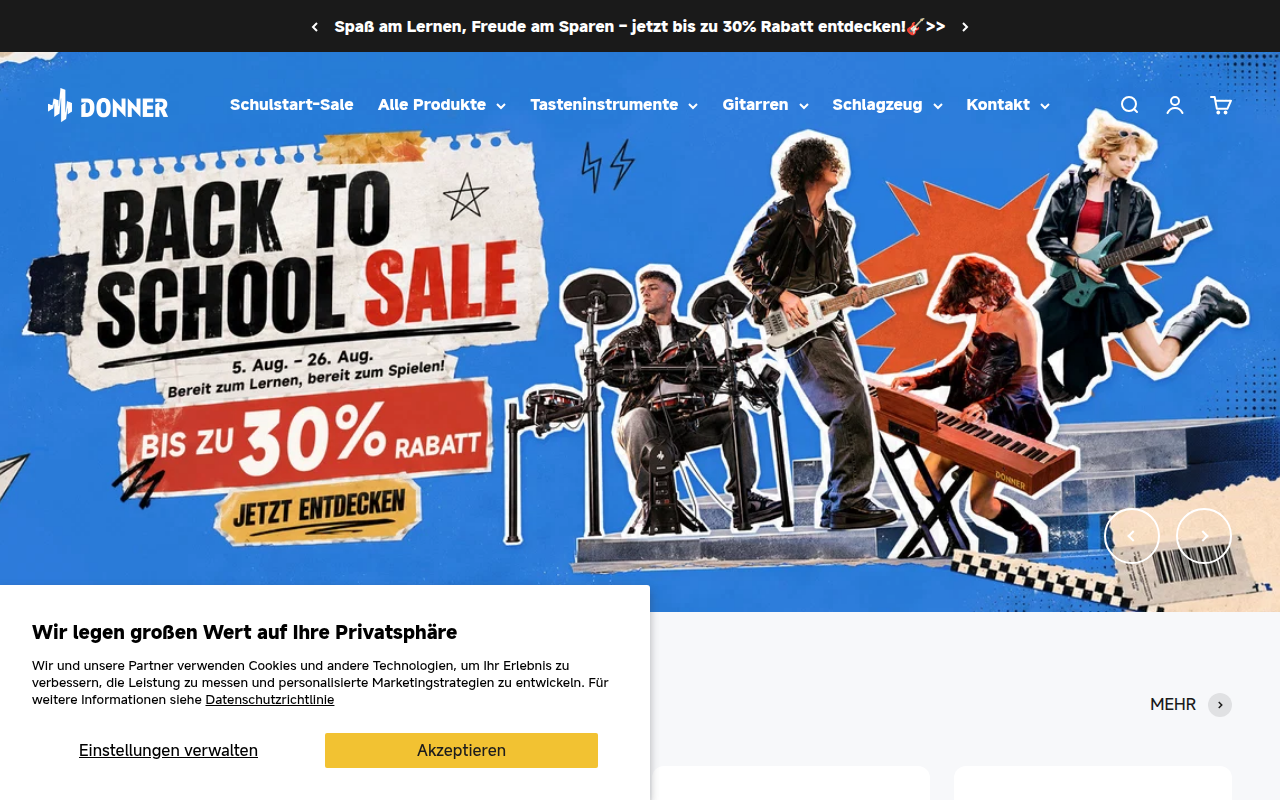 Screenshot van de.donnermusic.com