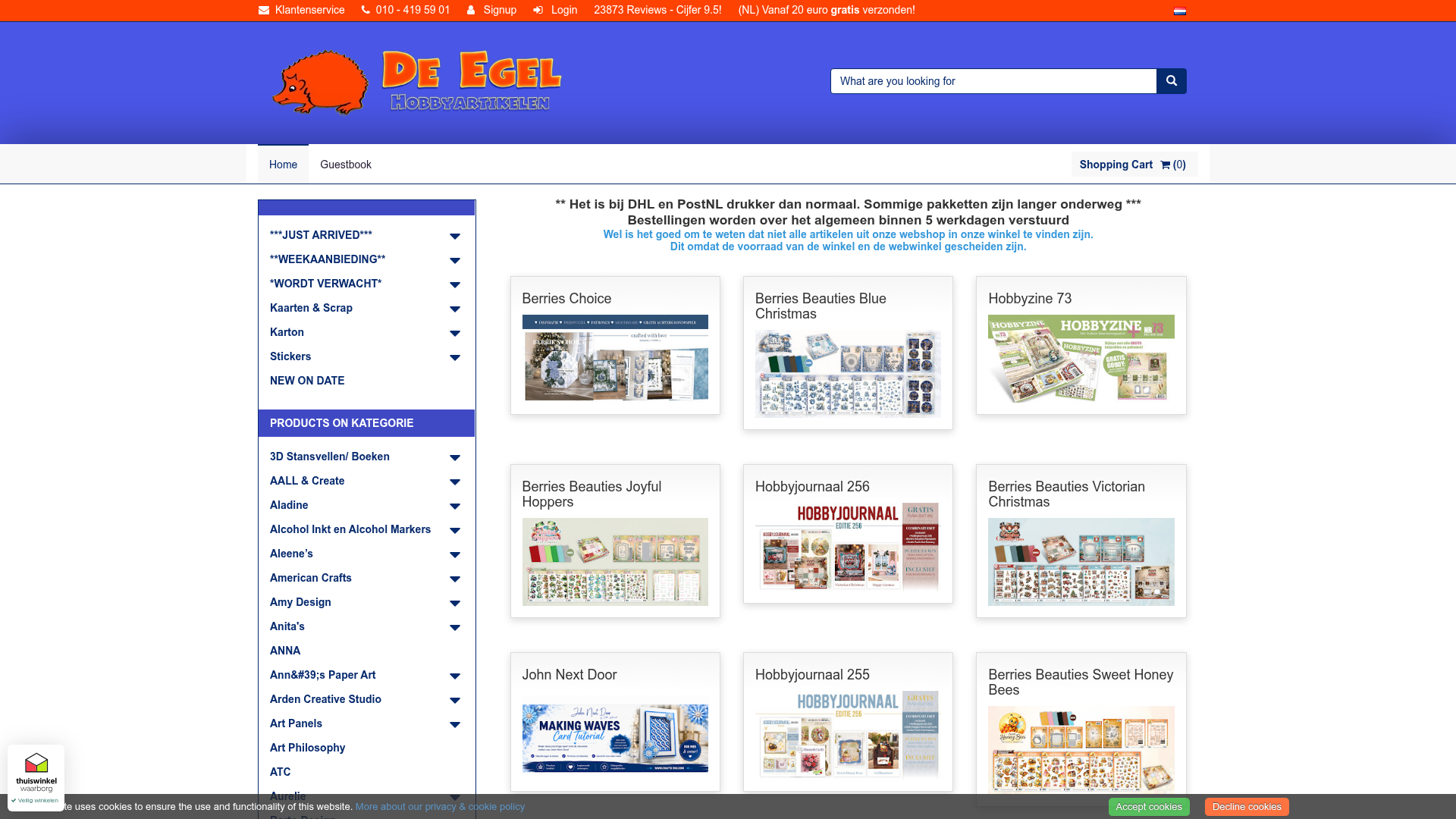 Screenshot van de-egel.com