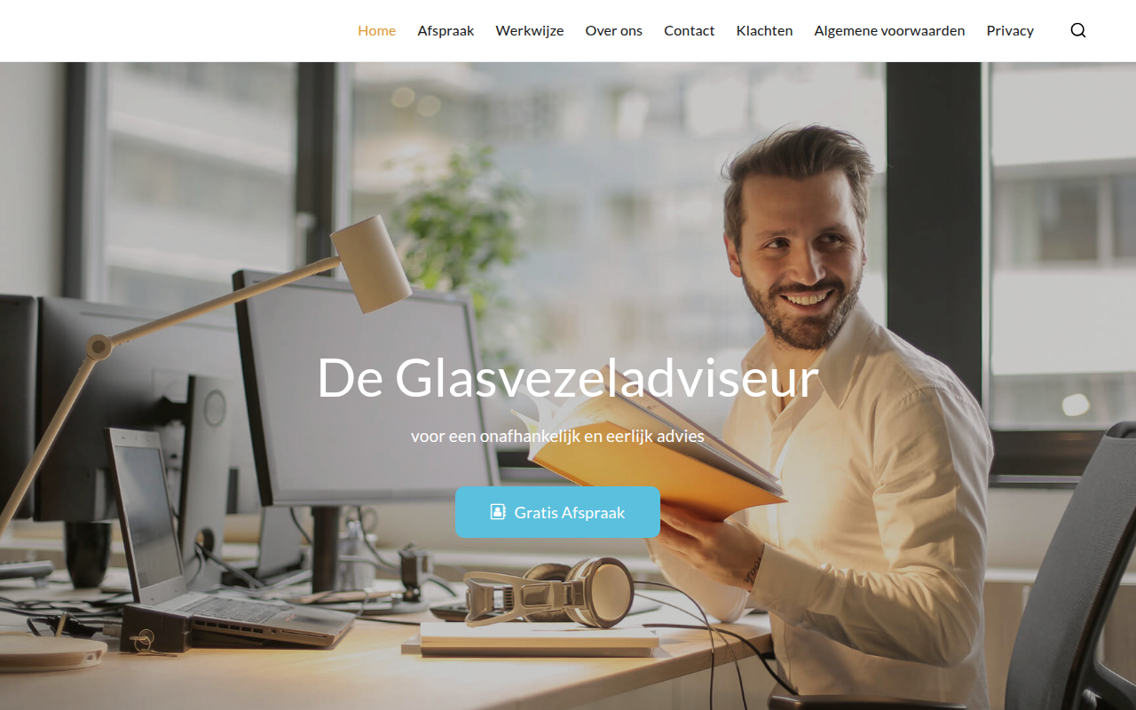Screenshot van De-glasvezeladviseur