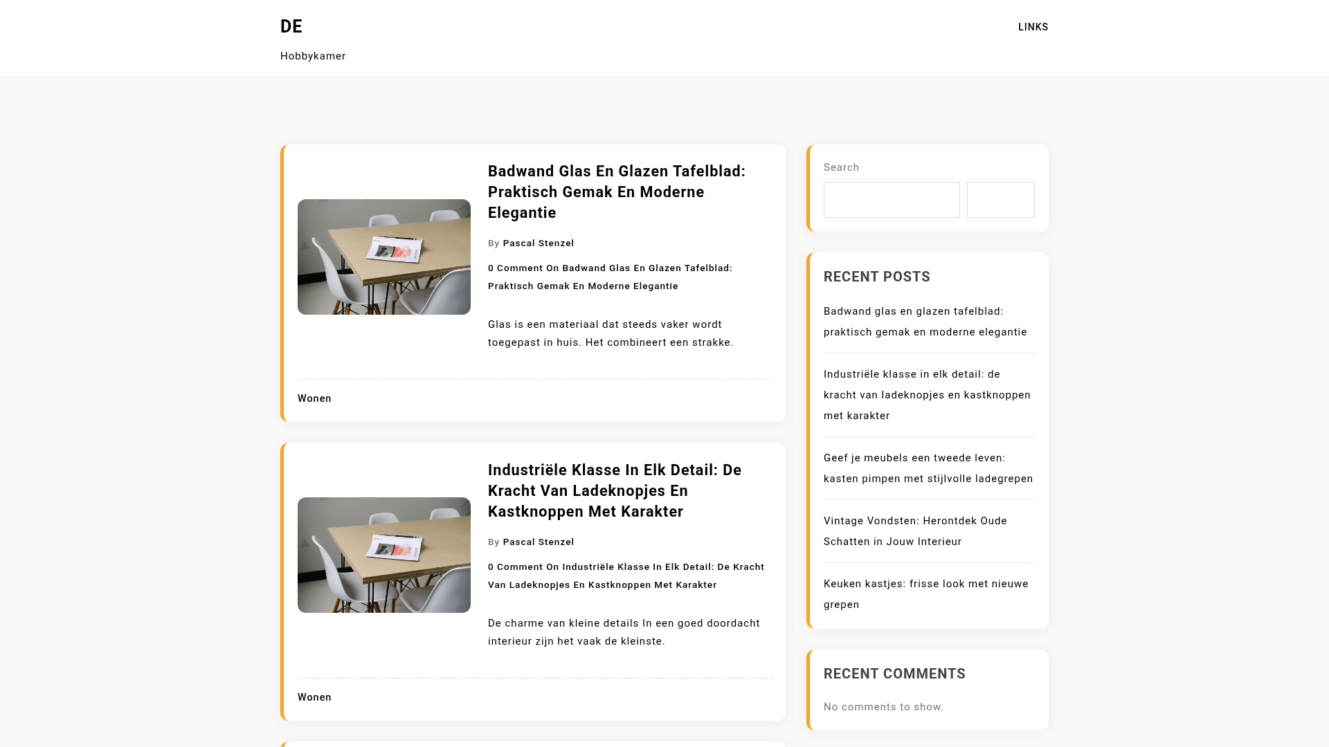 Screenshot van de-hobbykamer.nl