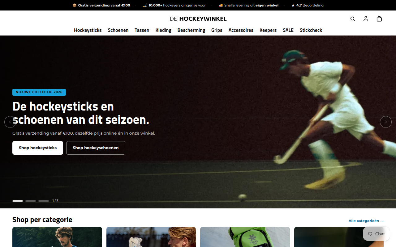 Screenshot van de-hockeywinkel.nl