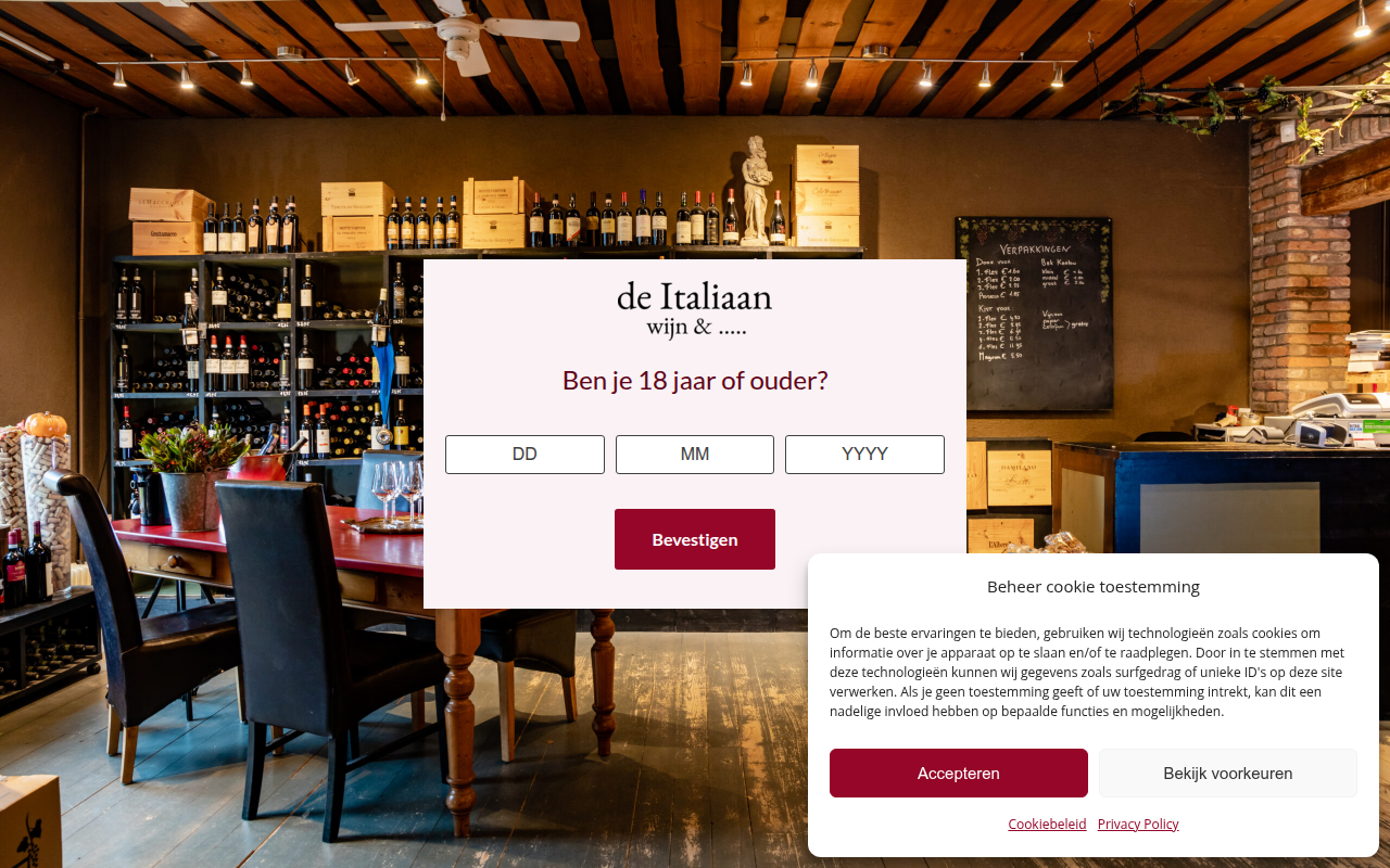 Screenshot van de-italiaan.nl