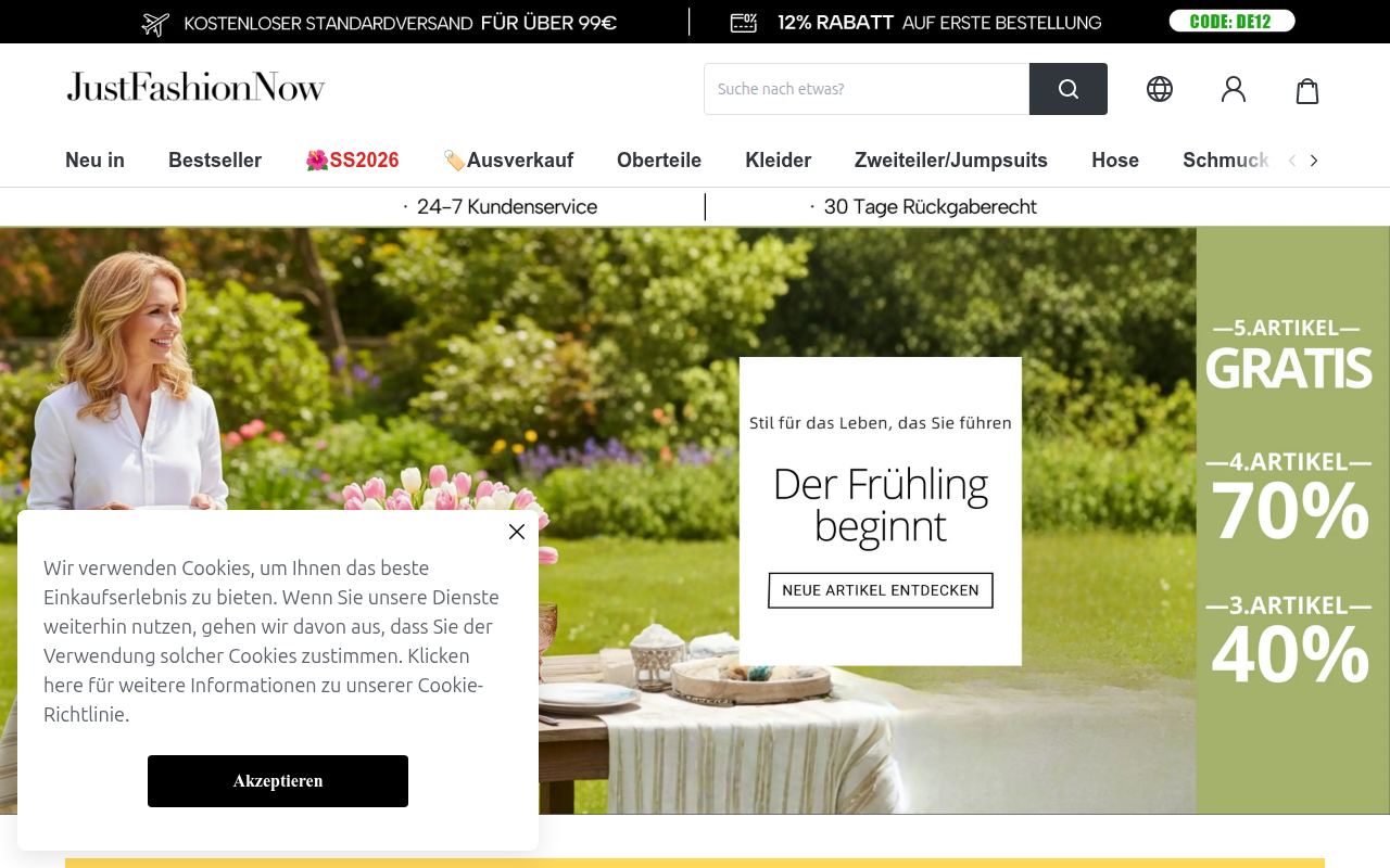 Screenshot van de.justfashionnow.com