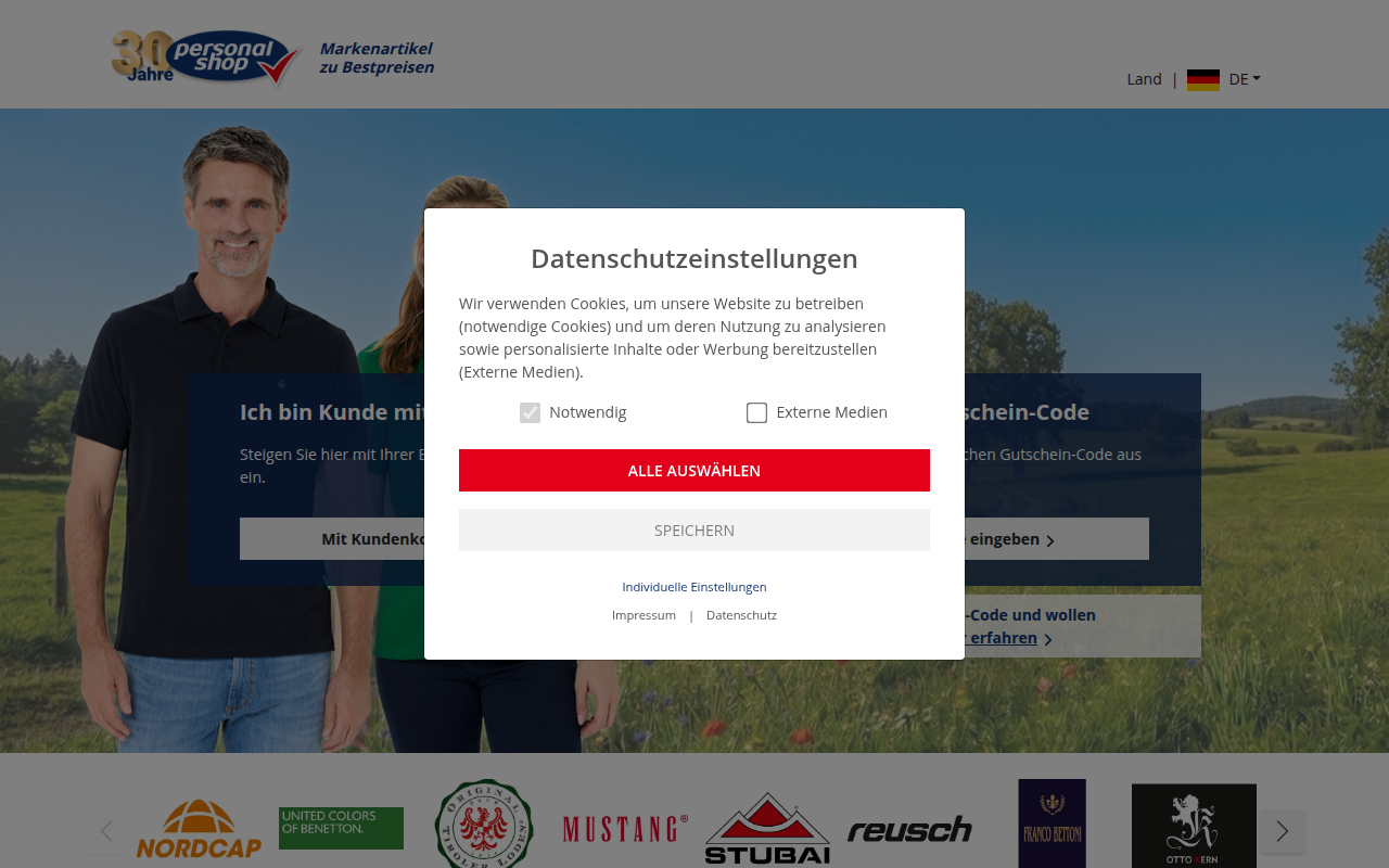 Screenshot van de.personalshop.com