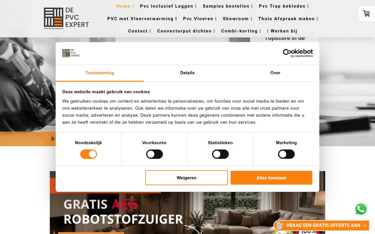 Screenshot van de-pvcexpert.nl