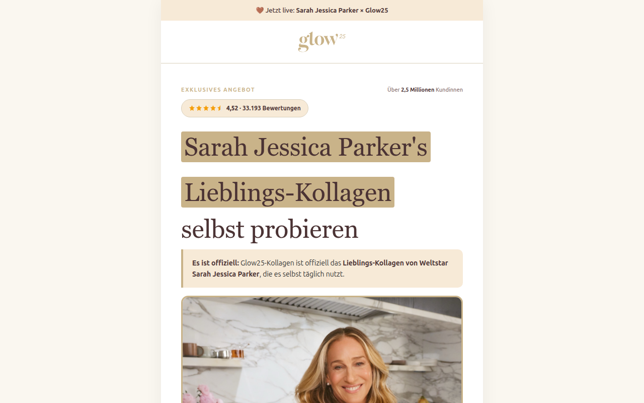 Screenshot van deal.glow25.nl