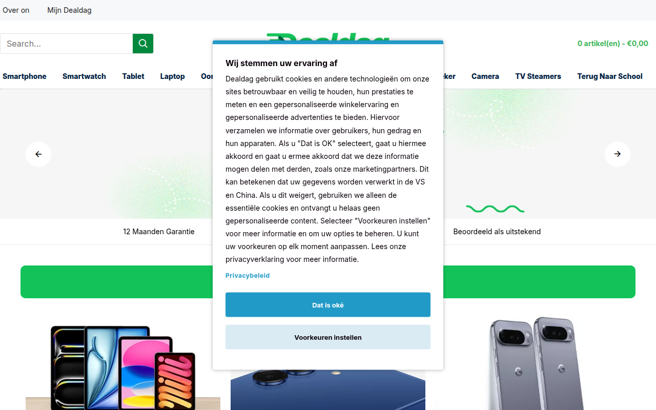 Screenshot van dealdag.nl